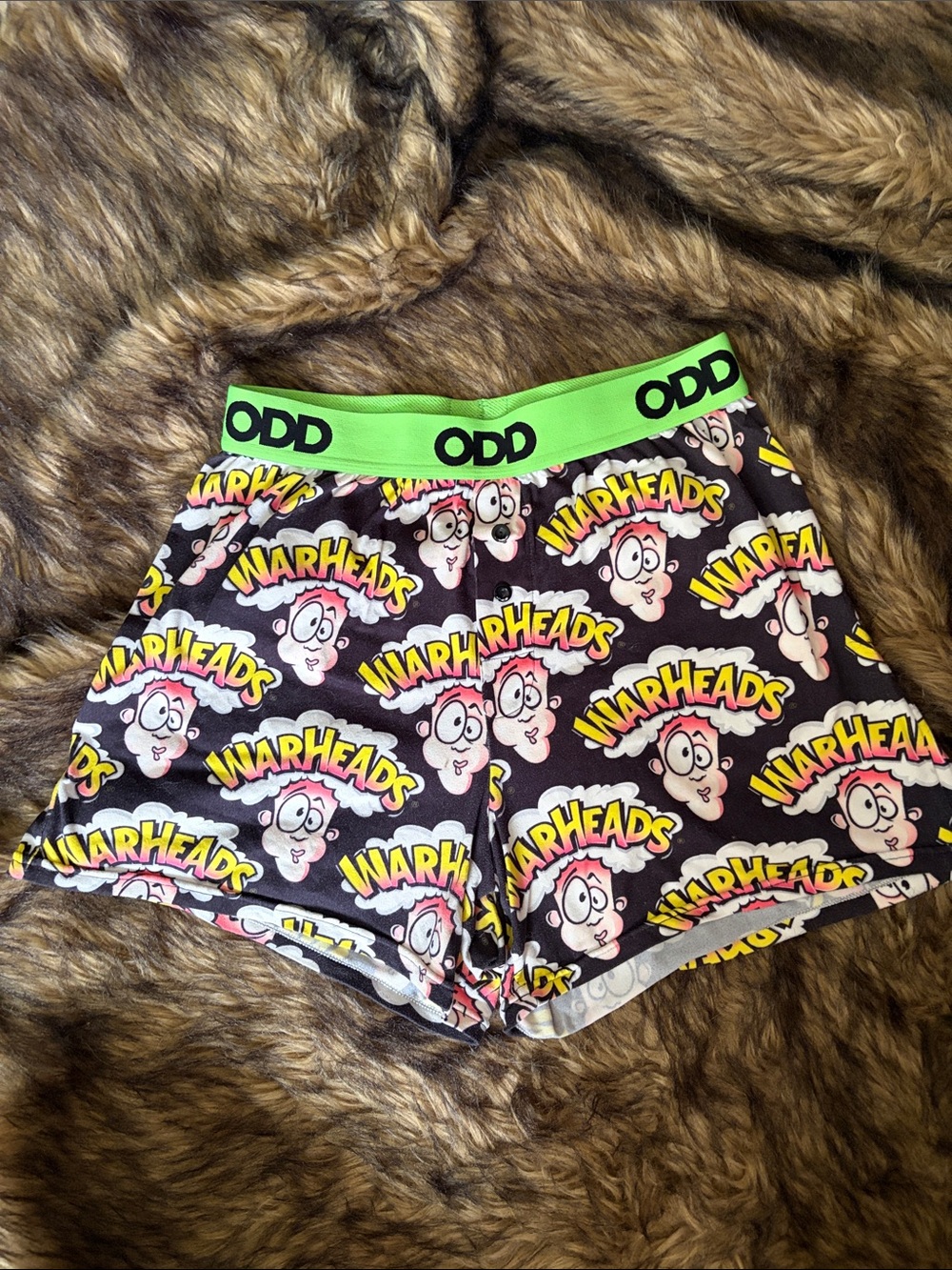 ODD x Warheads Neon Green Waistband Graphic Boxers Size Small
